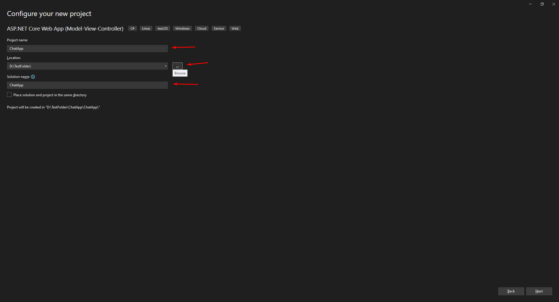 Give project name and locate and save your project Give project name and locate and save your project